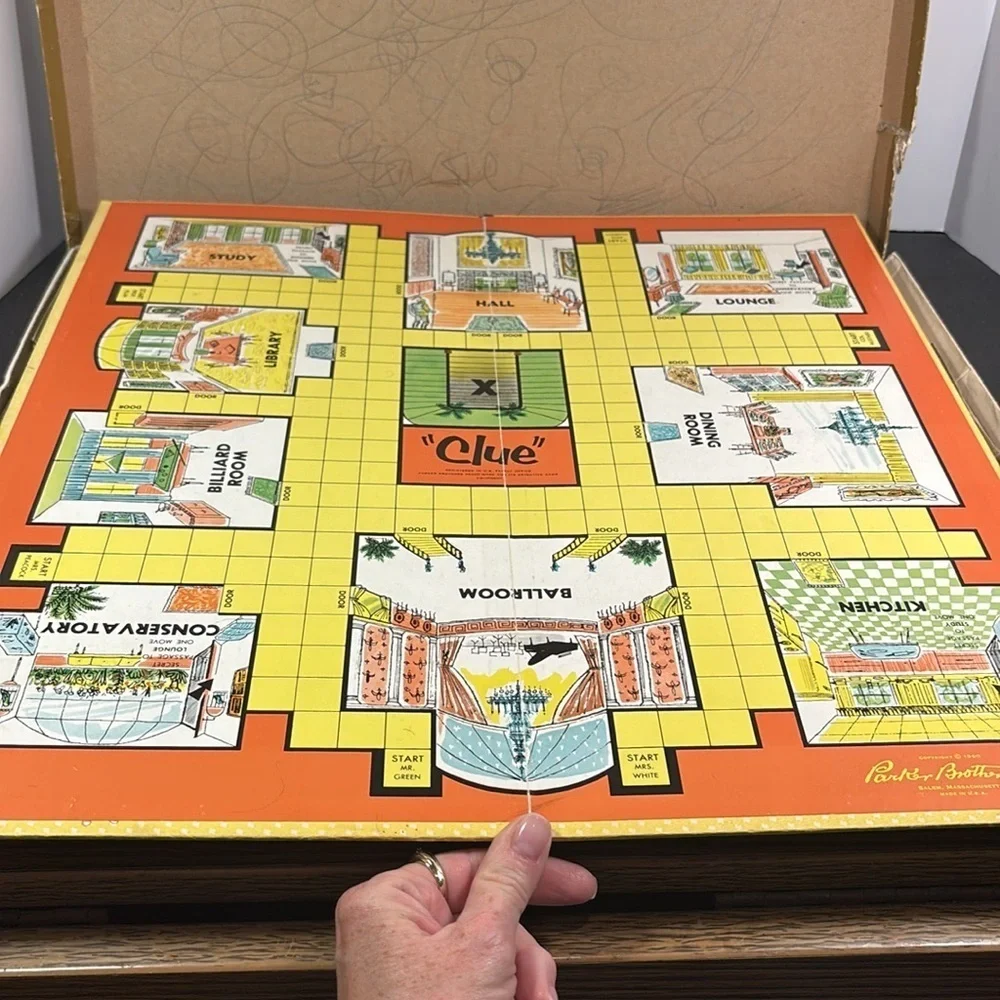 Vintage 1963 Clue Board Game by Parker Brothers – Detective Game